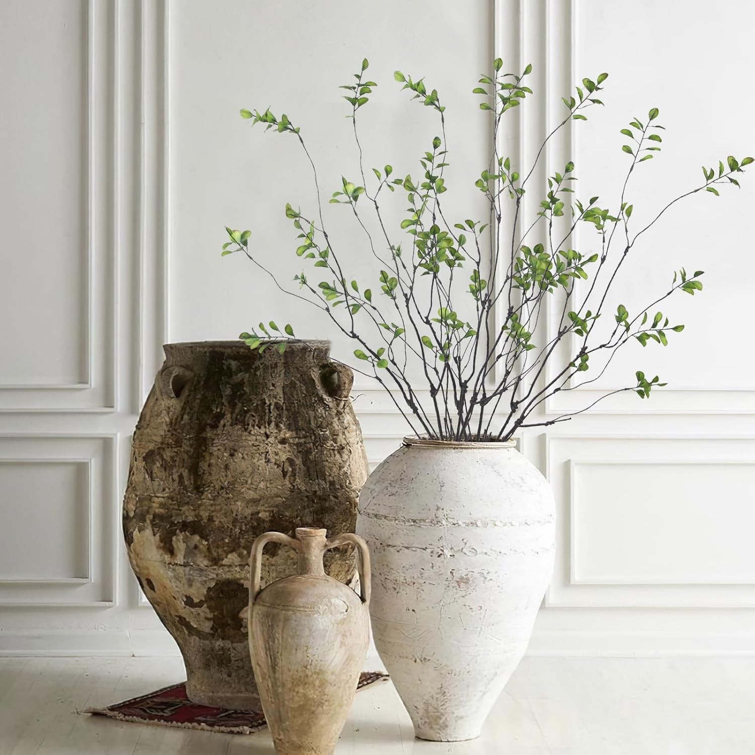 4 Pcs Artificial Greenery Stems Plants 35.4″ Faux Branches for Vase Filler Fa…