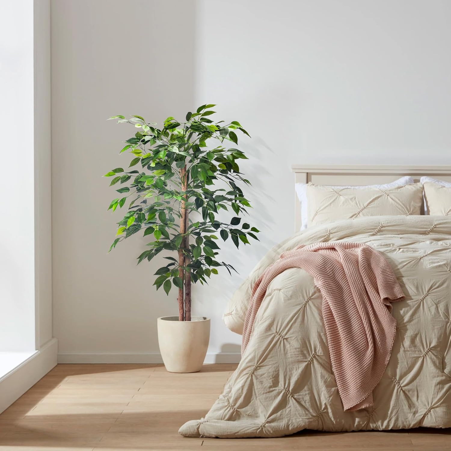 2Pack 4FT Realistic Artificial Ficus Trees for Home & Office Decor