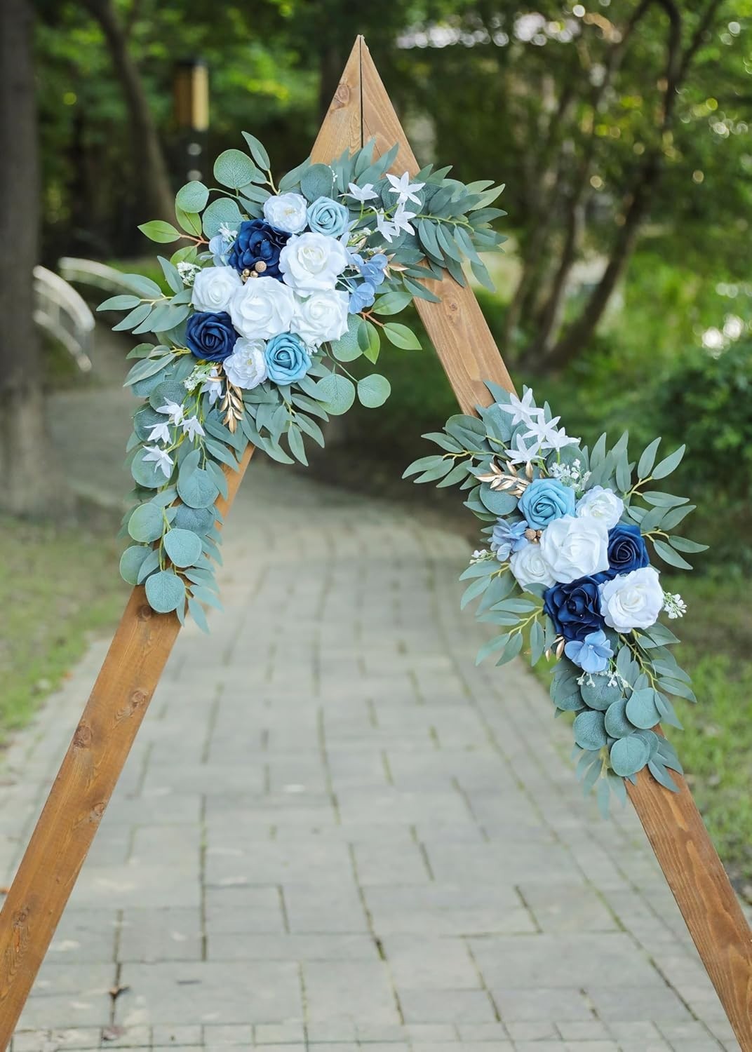 Artificial Dusty Blue Wedding Arch Flower Swags Set of 2 for Wedding Welcome …