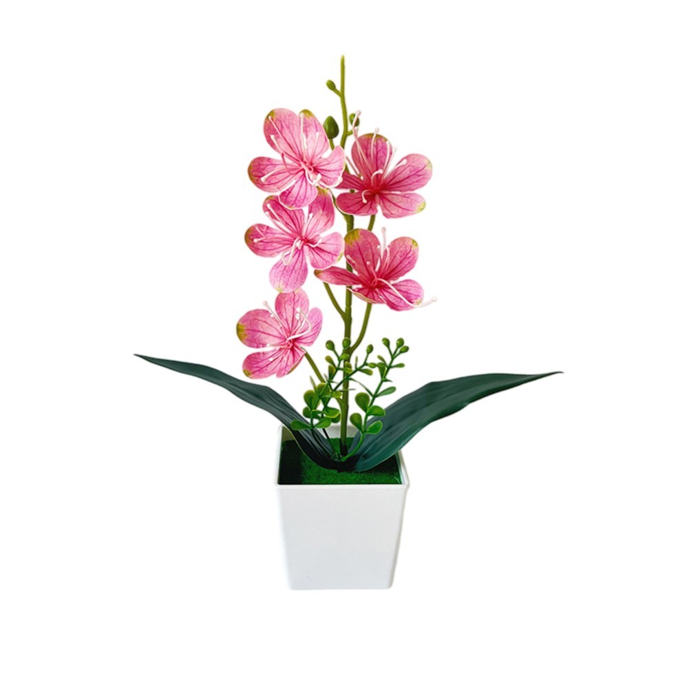 Synthetic Phalaenopsis Orchid in Ceramic Style Pot for Interior Design
