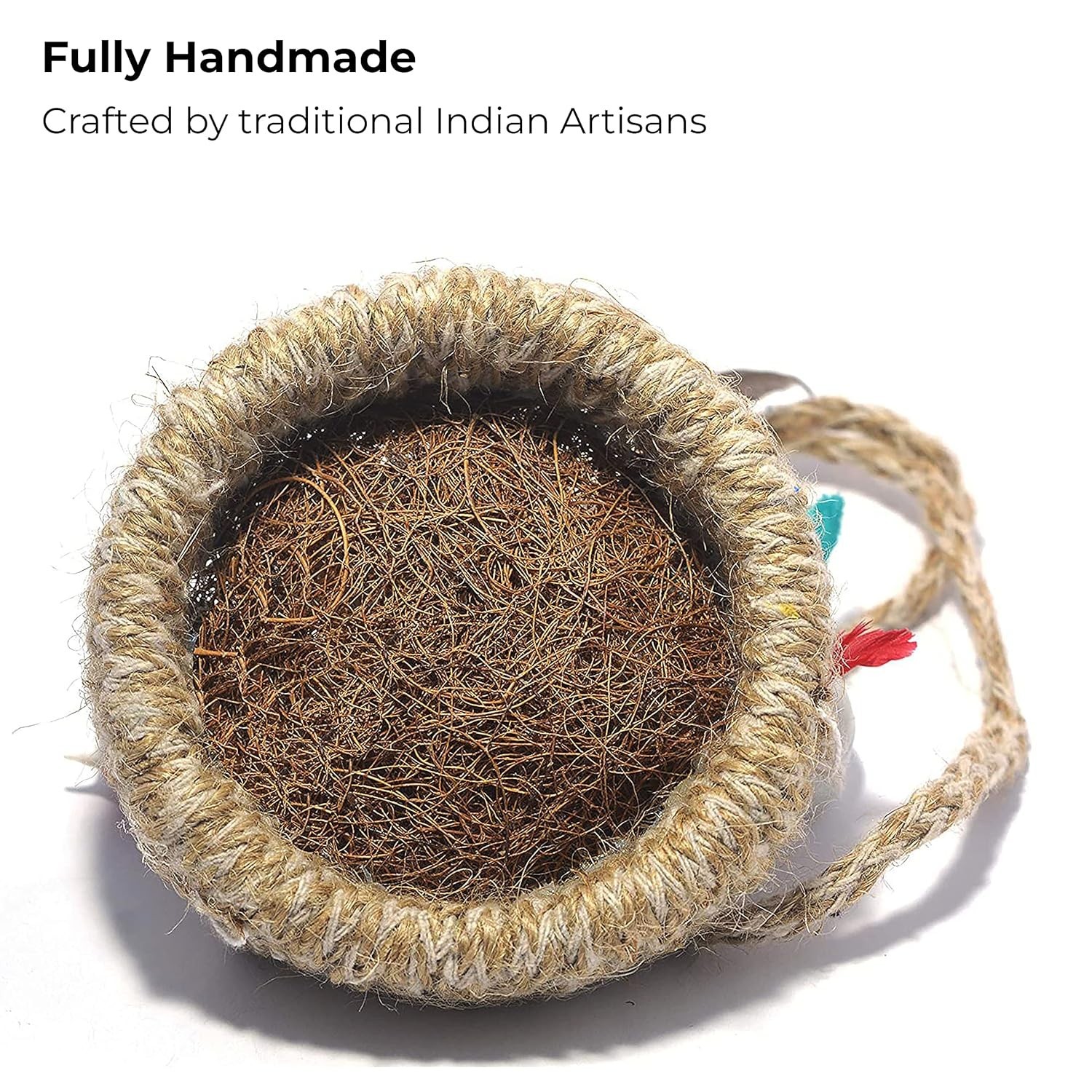 Handmade Artificial Hanging Nest with 5 Birds Jhumar Showpiece Chidiyan