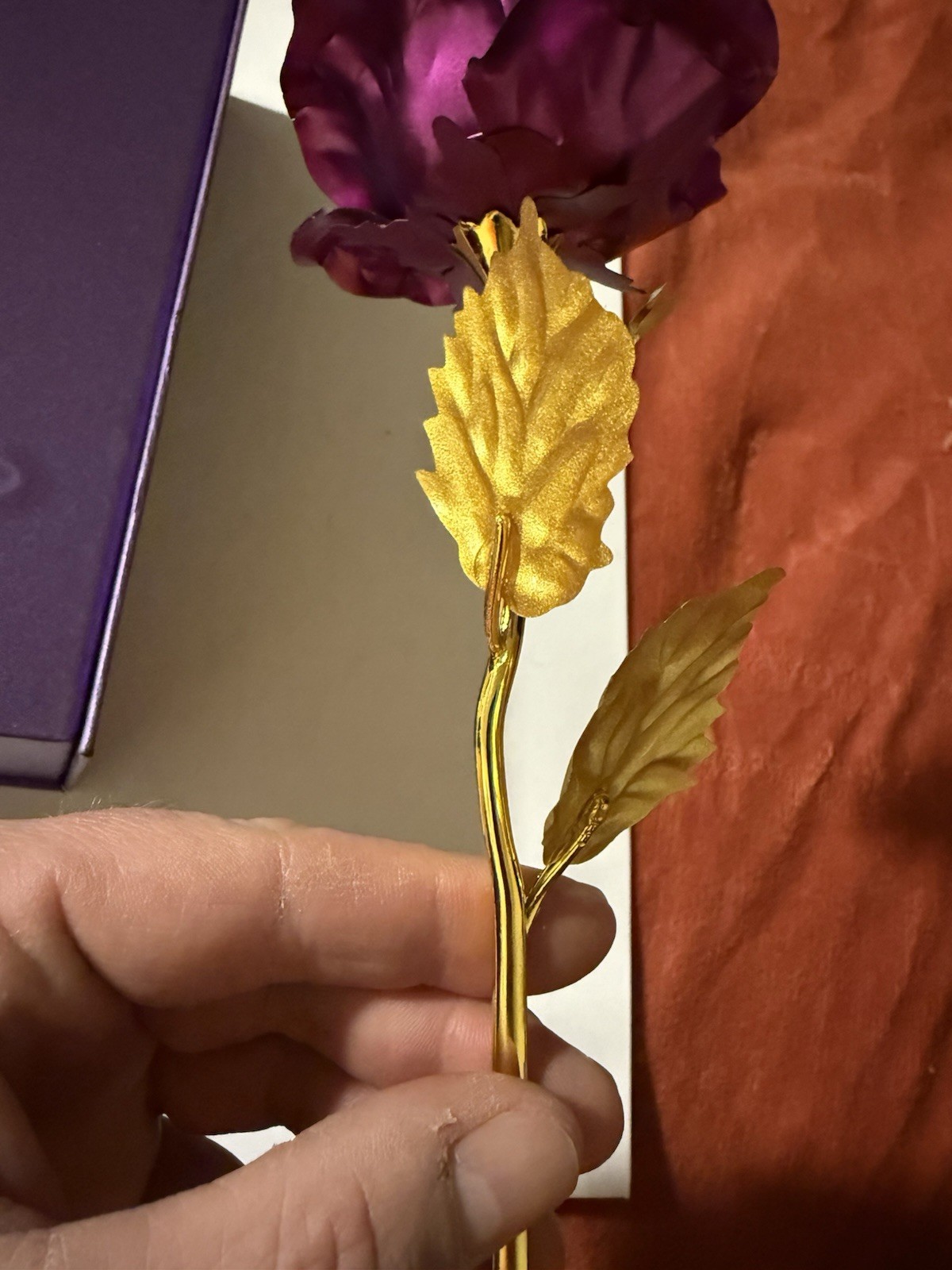 Forever Rose 24K Golden Rose Purple Valentines Day Gift