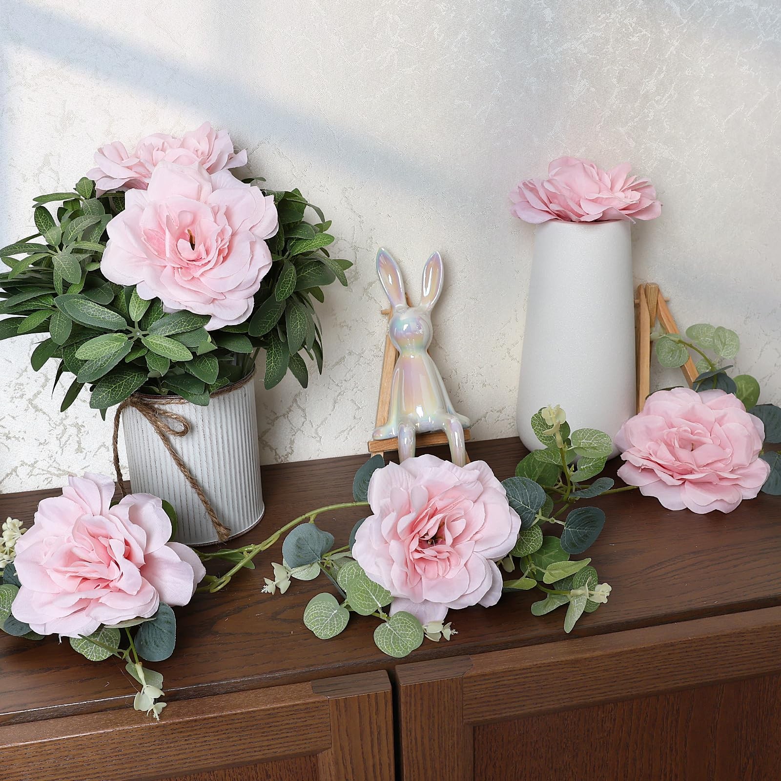 Artificial Silk Roses Flower Heads Wedding Decorations 50 Pcs Pink