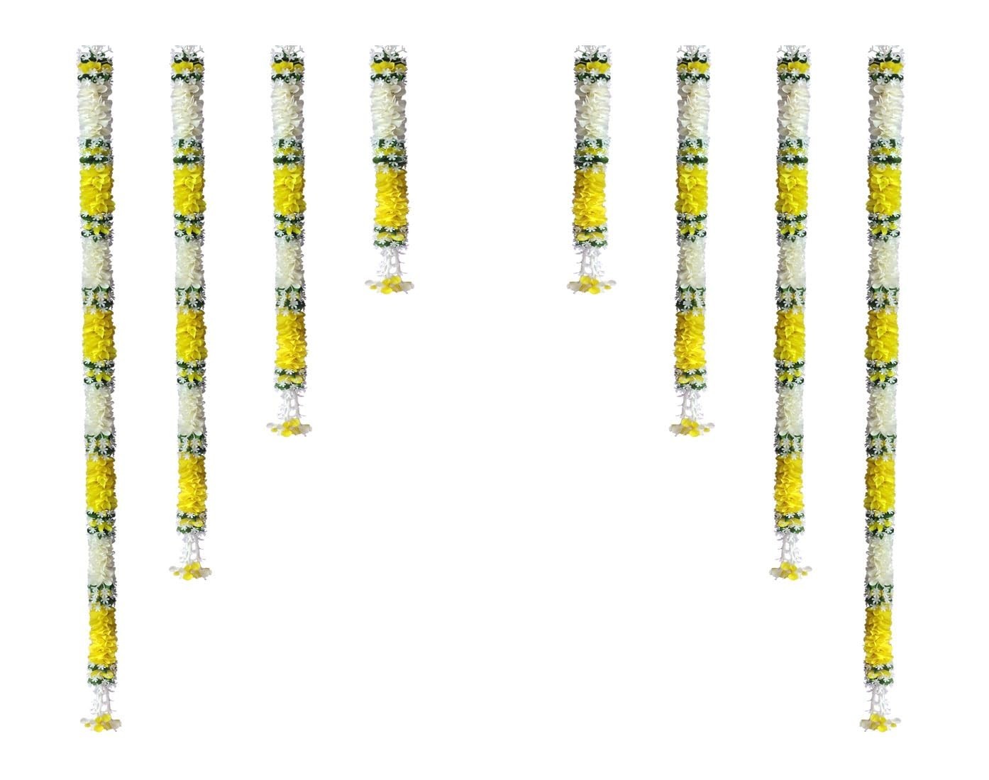 Backdrops Garland for Home Curtain Decoration Diwali Set of 8 Yellow
