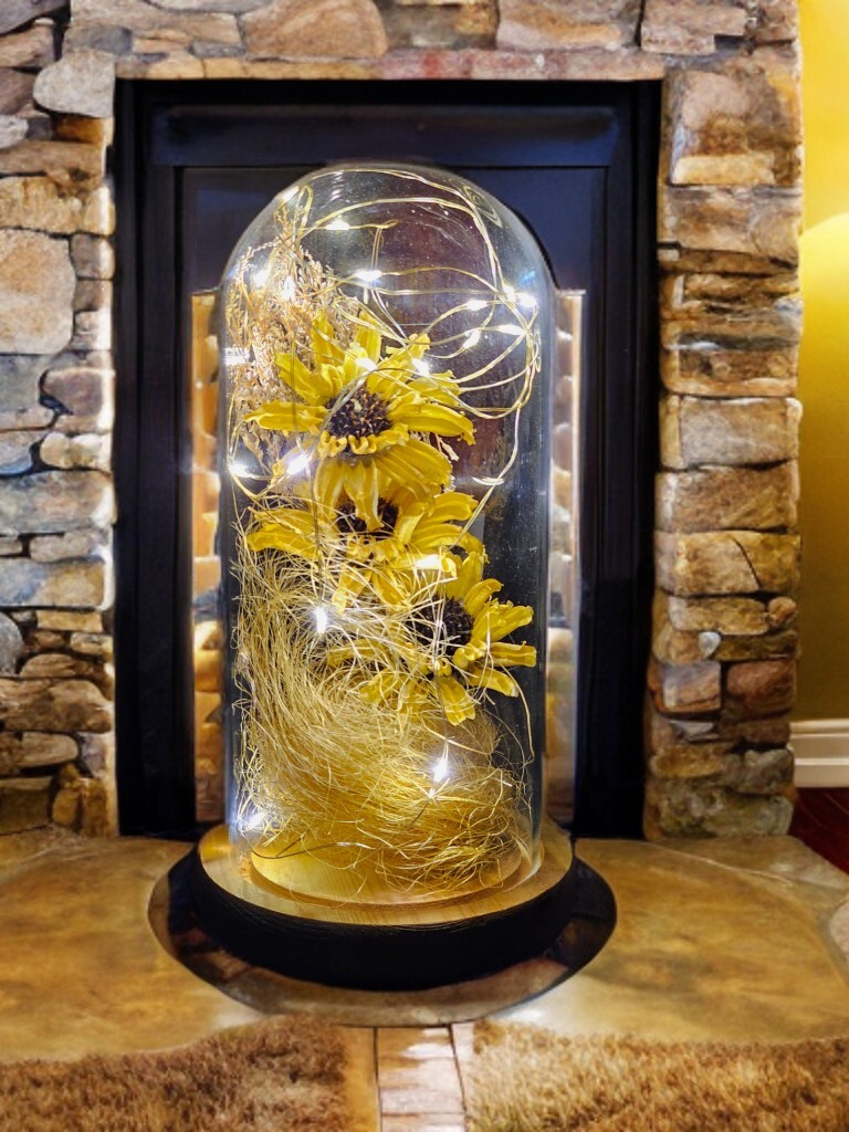 Enchanted Sunflower Lamp,Artificial Sunflower in Glass Dome LED Flower…