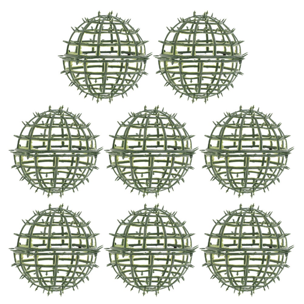 8Pcs Reusable Green Plastic Flower Display Rack Topiary Ball Frame for DIY Decor