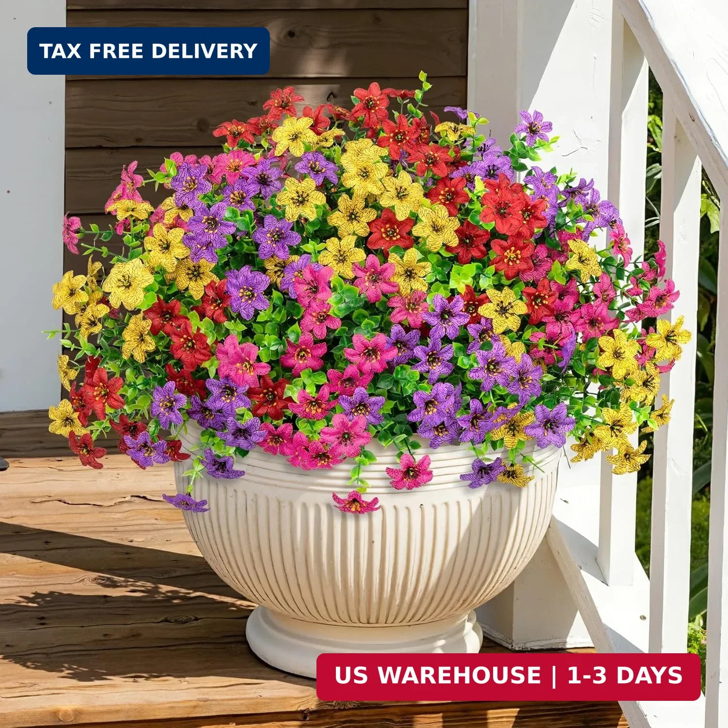 20 Bundles Artificial Flowers for Outdoors, Fake Silk Flowers UV Resistant Faux