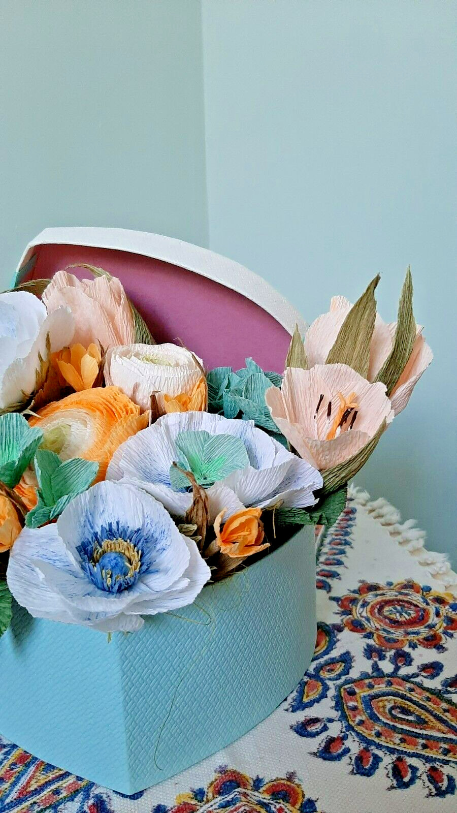 Colorful Paper Flower Bouquet Handmade Artificial Flower Bouquet gift for a spec