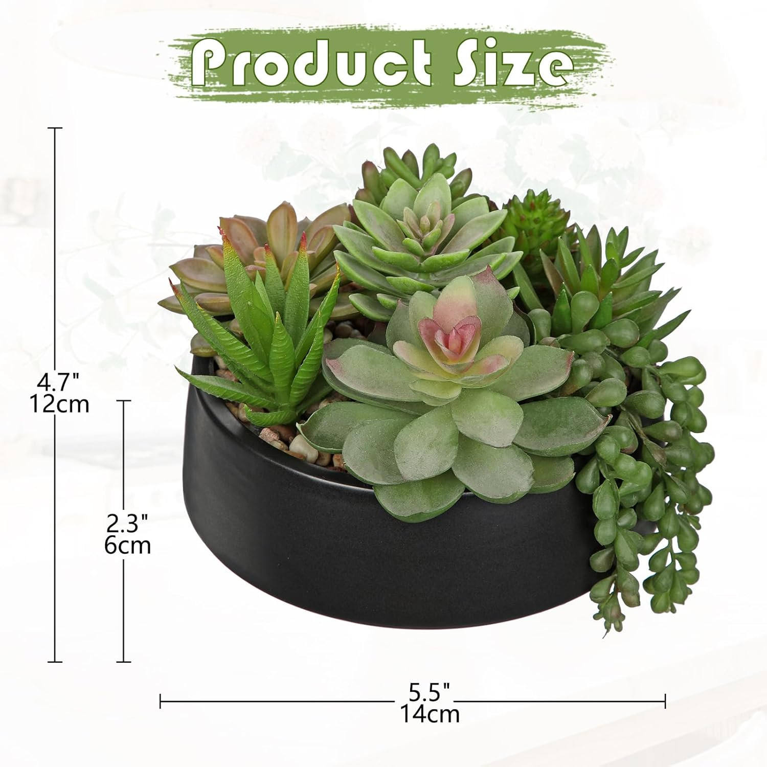 Artificial Succulent Plants in Pot 5.5 Inch Fake Succulents Arrangement Potted P