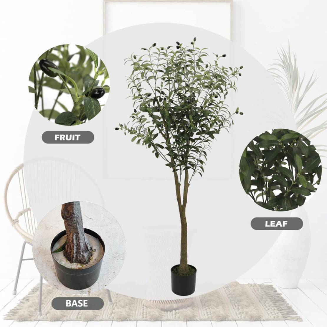 Colourtree Artificial Olive Tree with Plant Pot for Office Home, Living Room