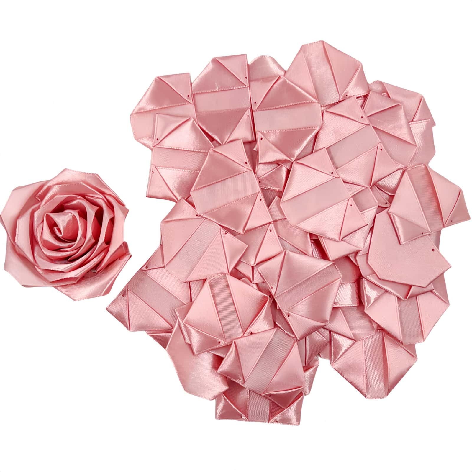 300Pcs Premade Satin Ribbon Rose Petals Half-Finished for Eternal Rose DIY Ra…