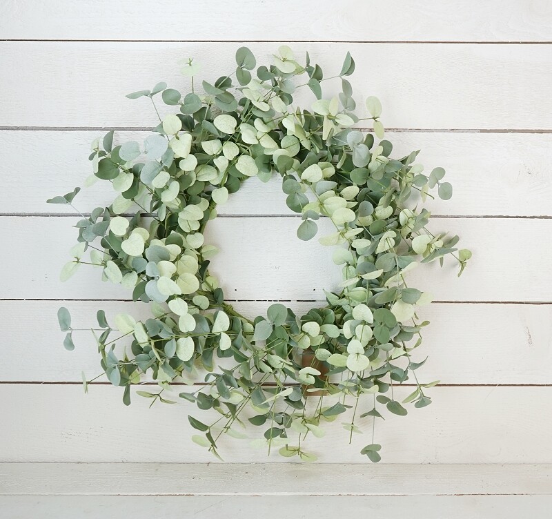 Silver Dollar Eucalyptus Wreath 26″ Outer Diameter – Spring Farmhouse Floral
