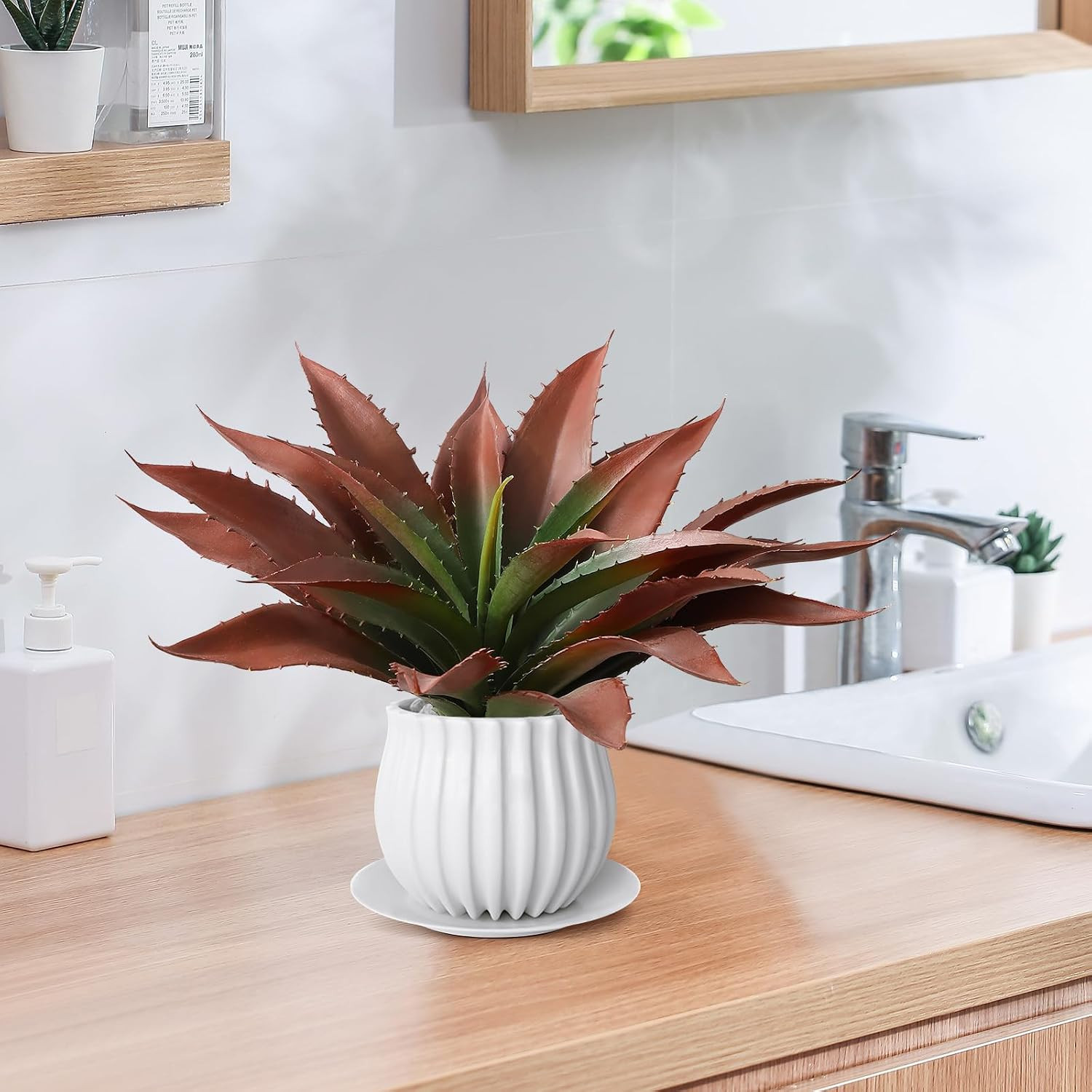 Large Artificial Succulents Aloe Plants Real Touch Fake Flowers Unpotted for Hom