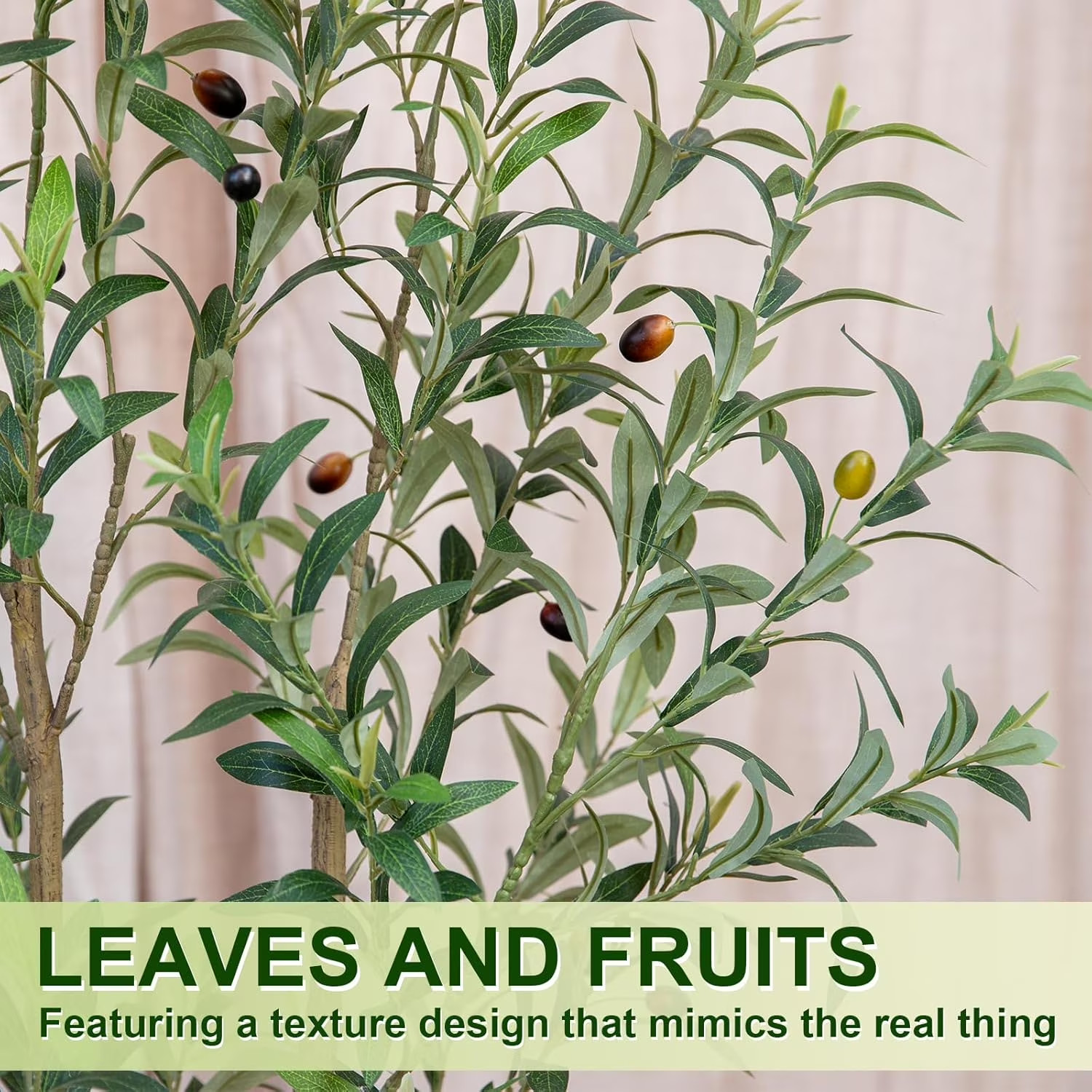 Artificial Olive Tree 6FT 7FT Fake Faux Plant Black Pot Indoor Home Office Decor