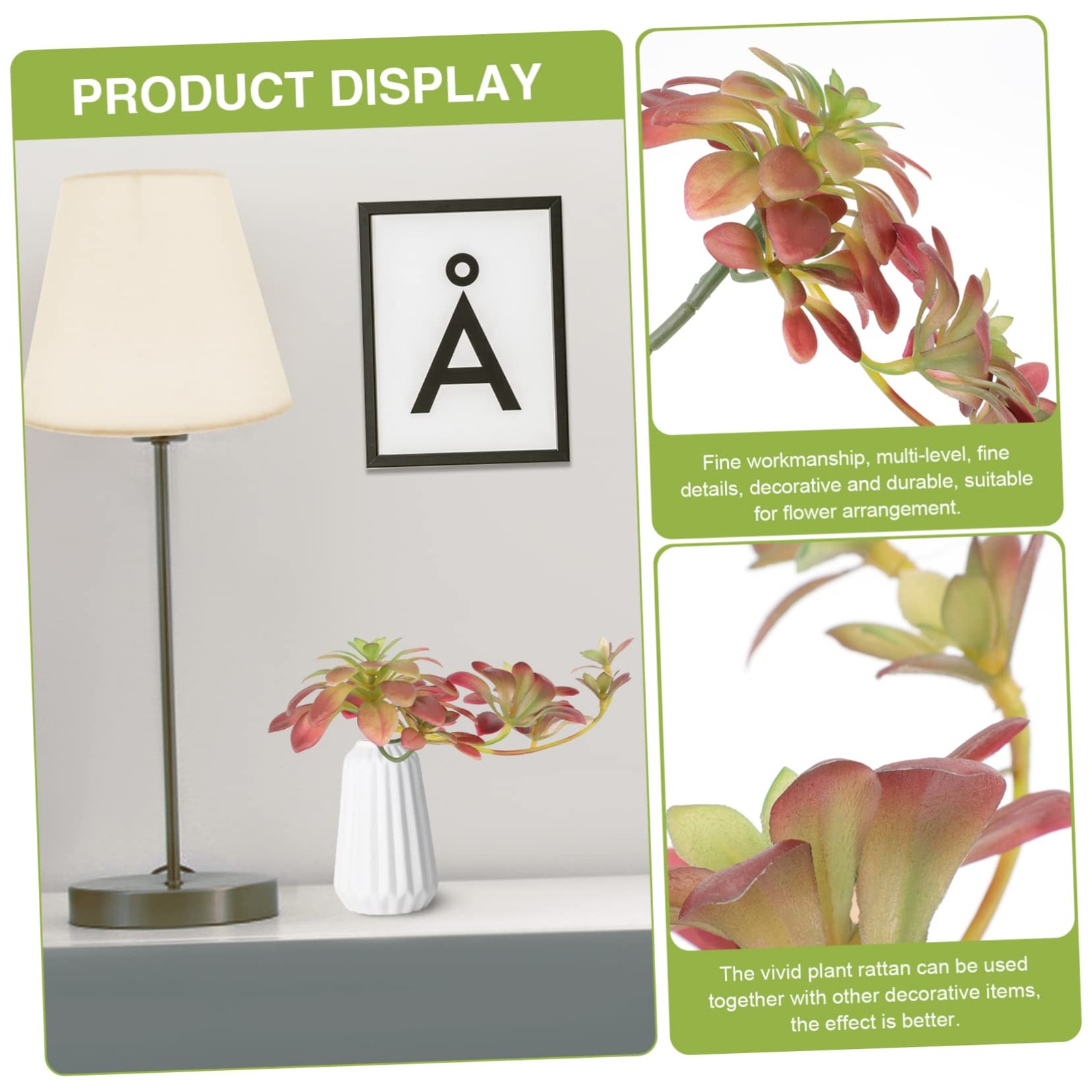 Simulated Plant Rattan Decor Hanging Artificial Succulents Indoor Home Office…