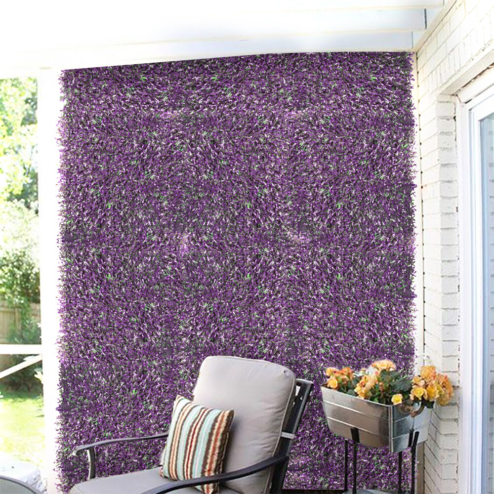 20″x20″ Artificial Purple Peanuts Mat Faux Fence Panel Wall Decor Grass Hedge