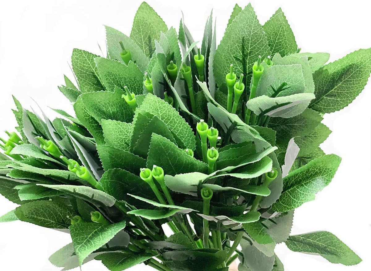 50Pcs Floral Wire Stem with Leaves Artificial Plastic Rose Floral Wire Stems DIY