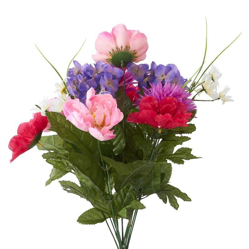 Factory Direct Craft Artificial Peony, Hydrangea and Mum Bush