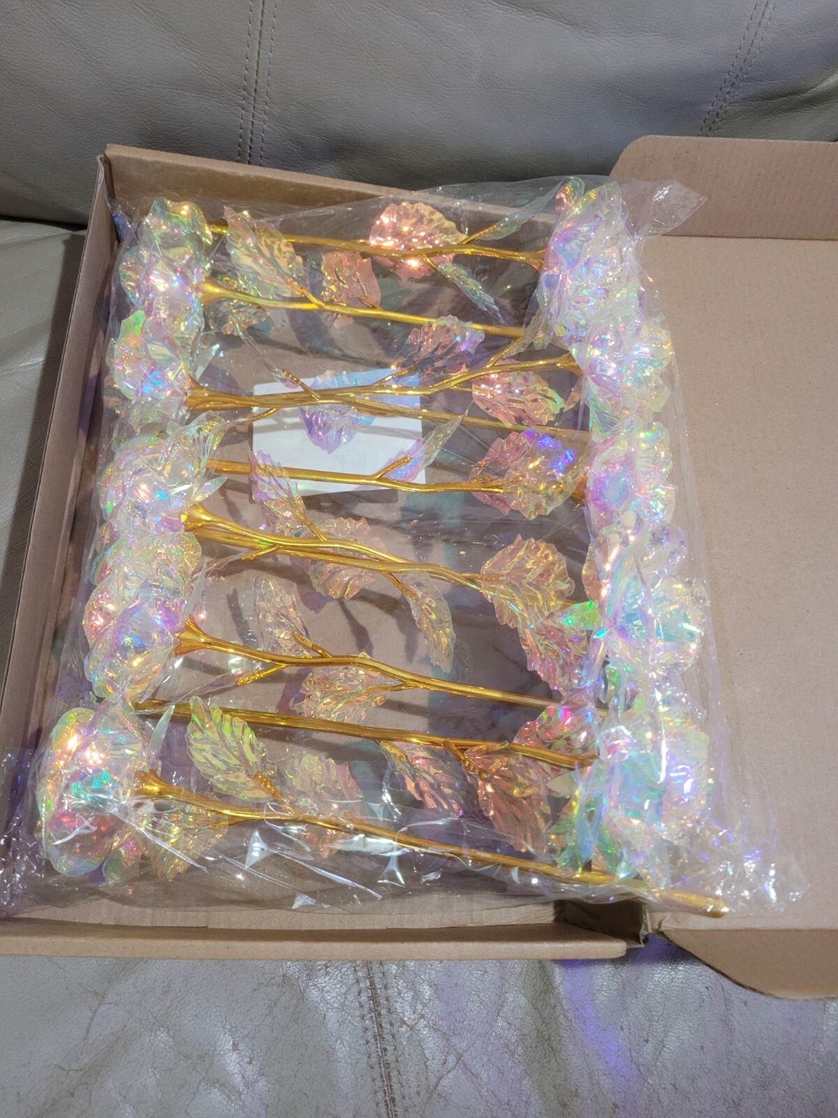 10 X Galaxy Artificial Rose Flower Gift Gold Foil Rose Imitation 24K