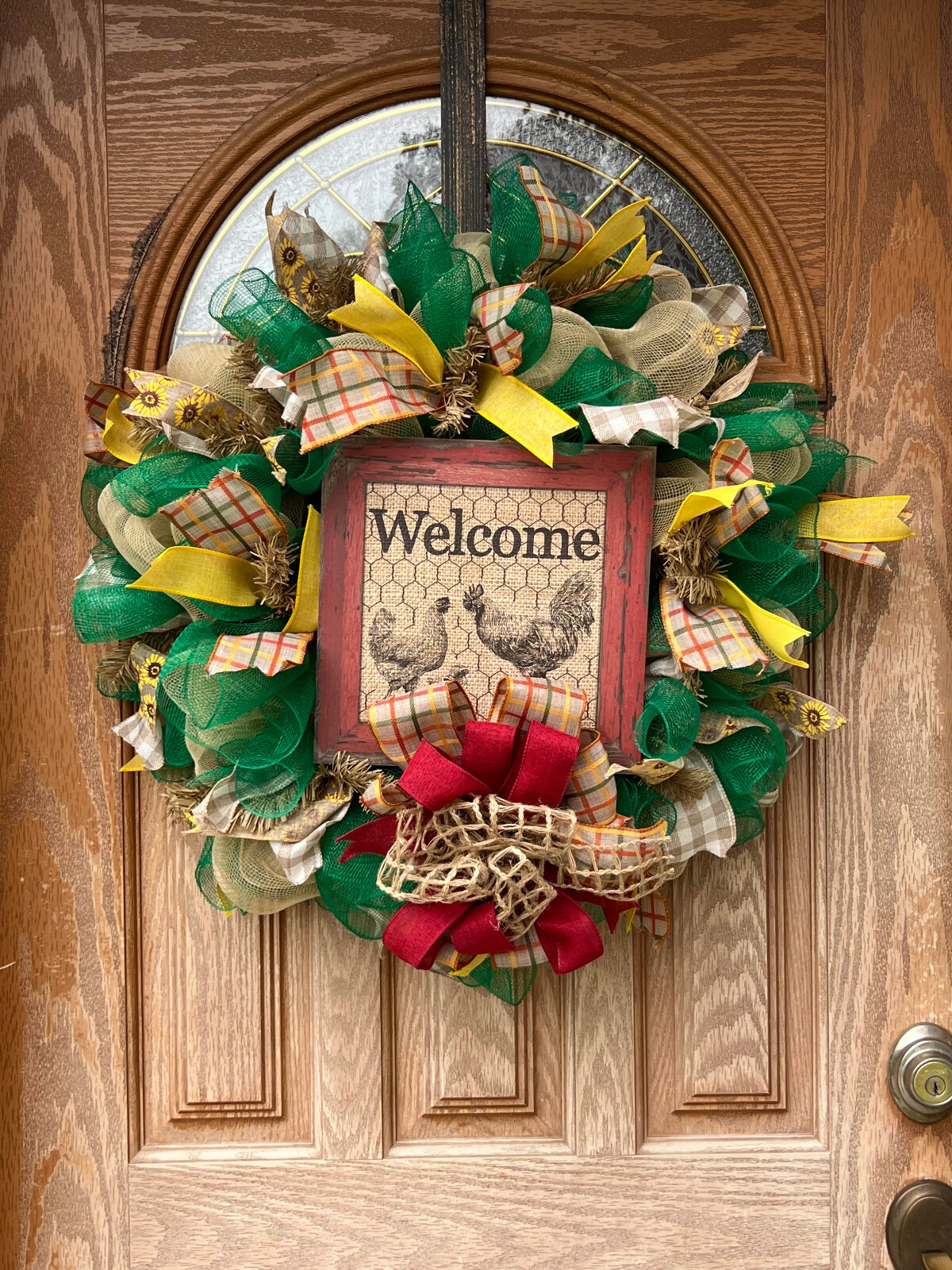 Deco Mesh Wreath | Farmhouse Door Wreath| Home decor | Chicken Country  