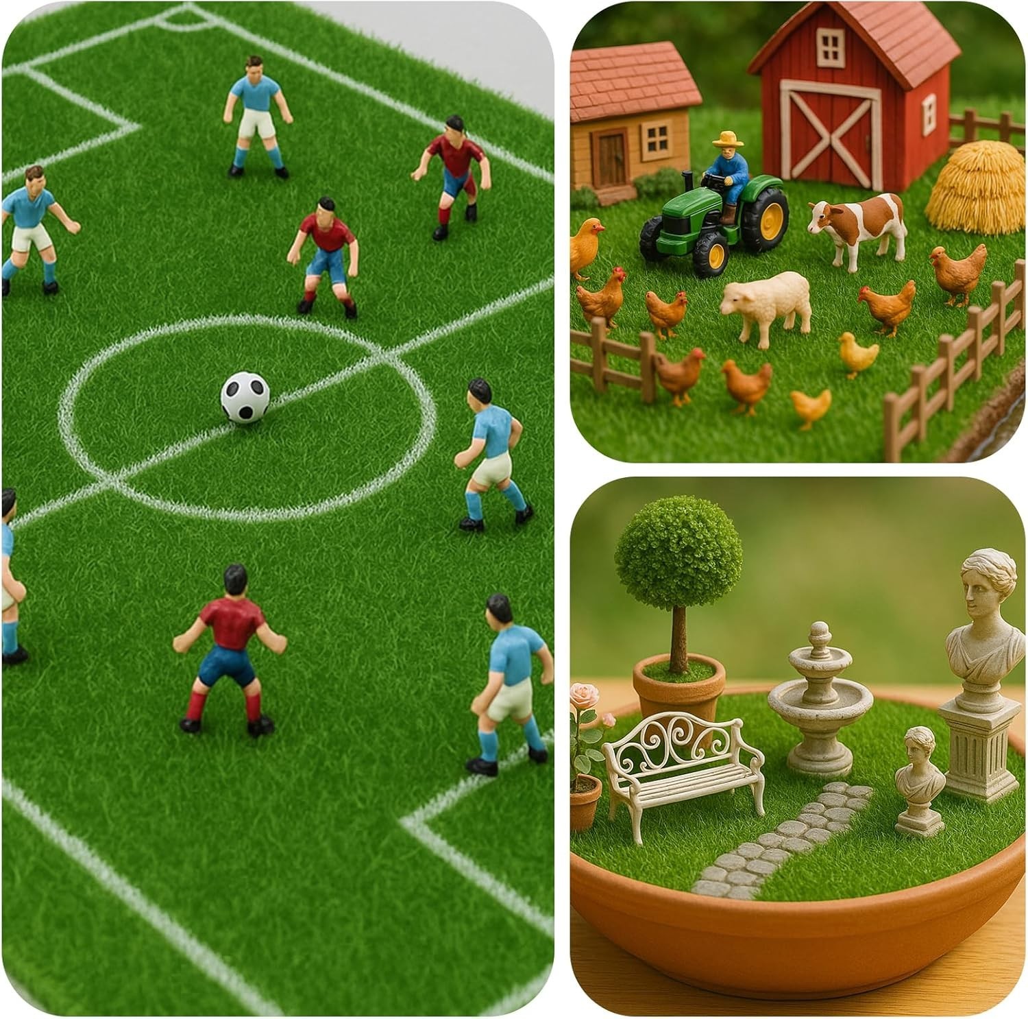 10 Packs 6″ x 6″ Fake Grass Decor, Artificial Grass for Crafts, Fairy Garden …