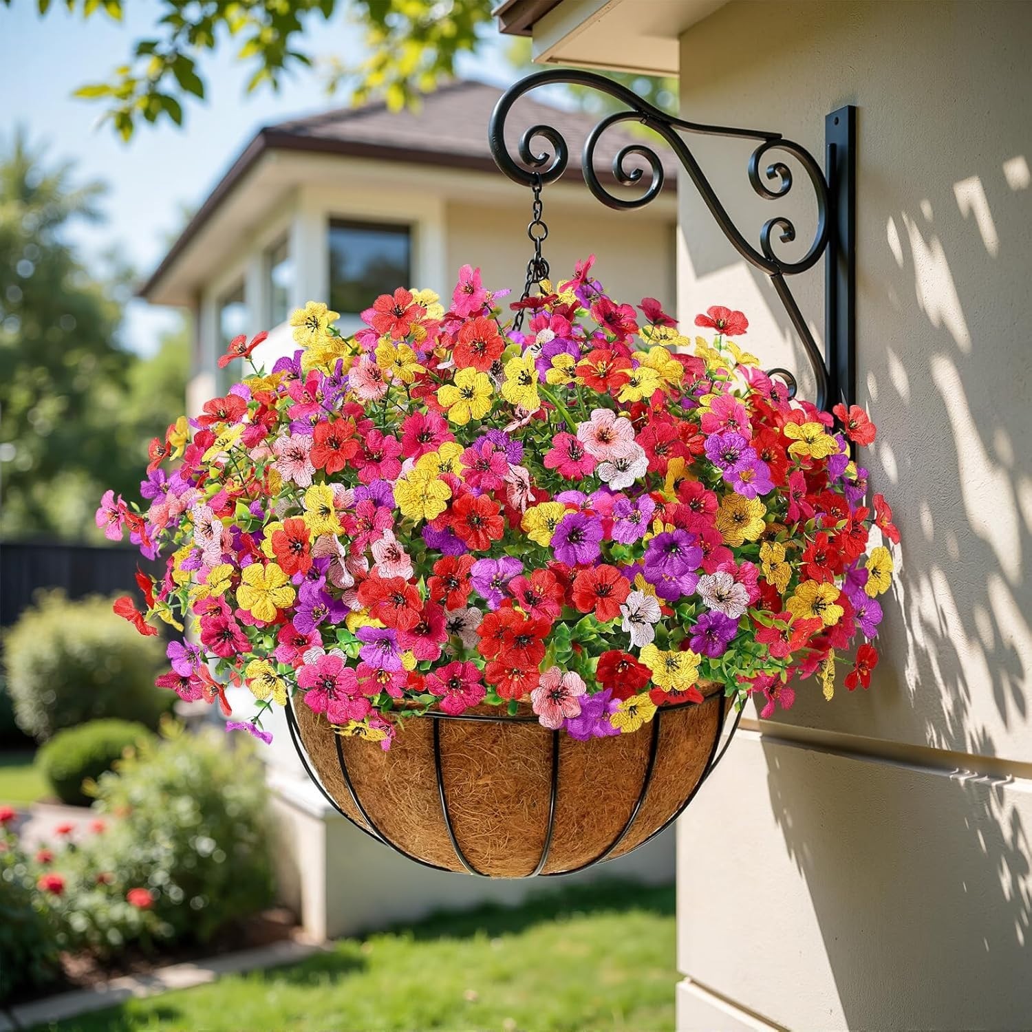 Mix of 6 Colors 24 Bundles Artificial Flowers for Elegant Indoor & Outdoor Use