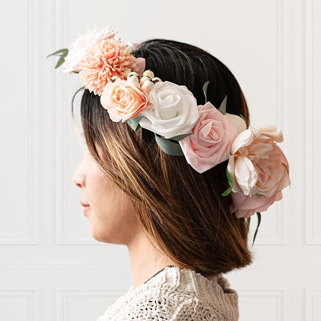 Box of Flowers – Pink – Rose & Chrysanthemum – Artificial, Wedding, DIY