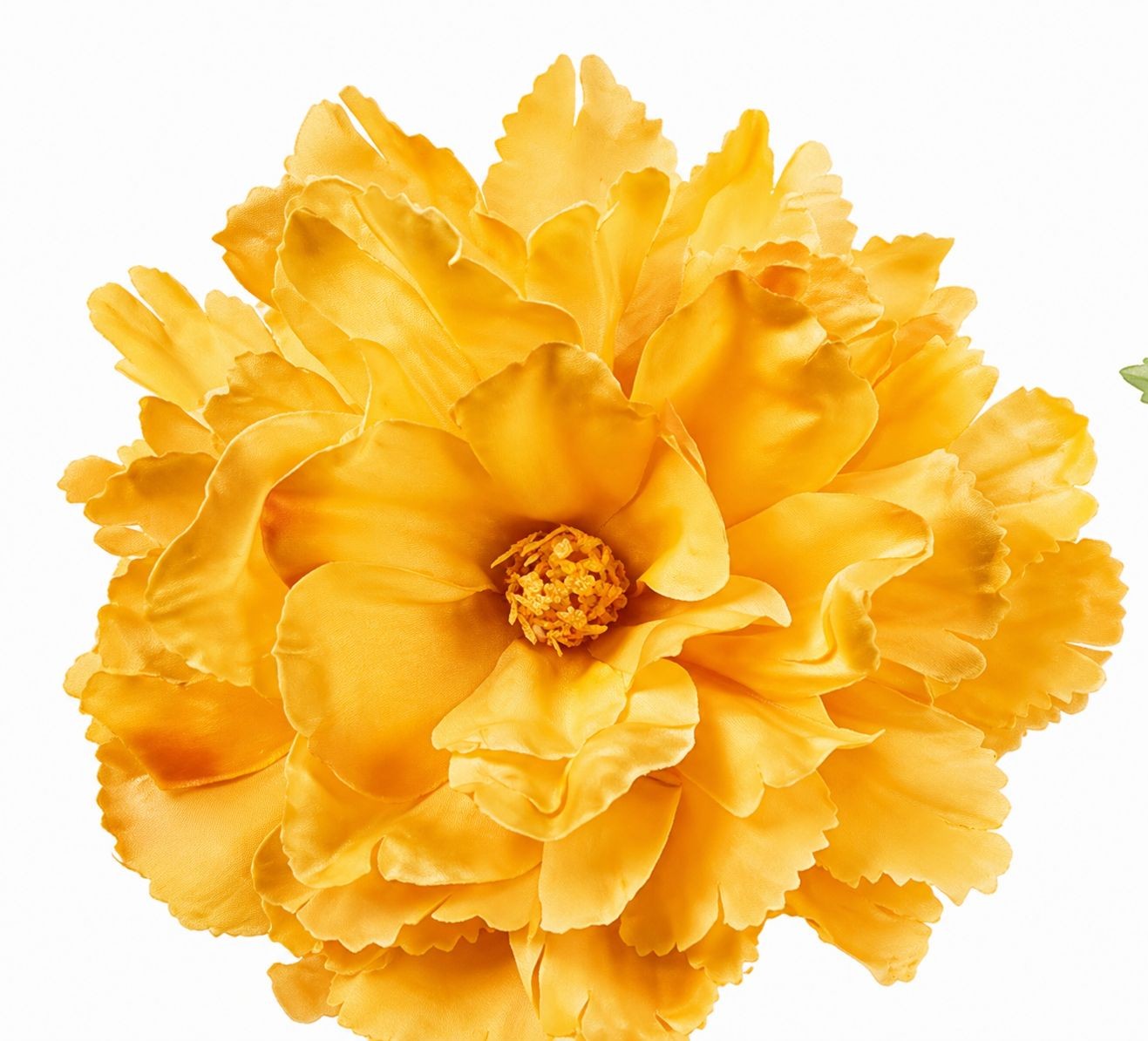 Yellow Peony Flower Picks Set of 8 Golden Yellow Blooms Wired Floral for Wreaths
