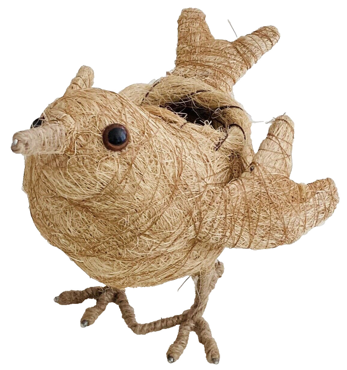 Danish Natural Rustic Twig BIRD Nest Planter Kiwi Farmhouse Cute Handmade Woven