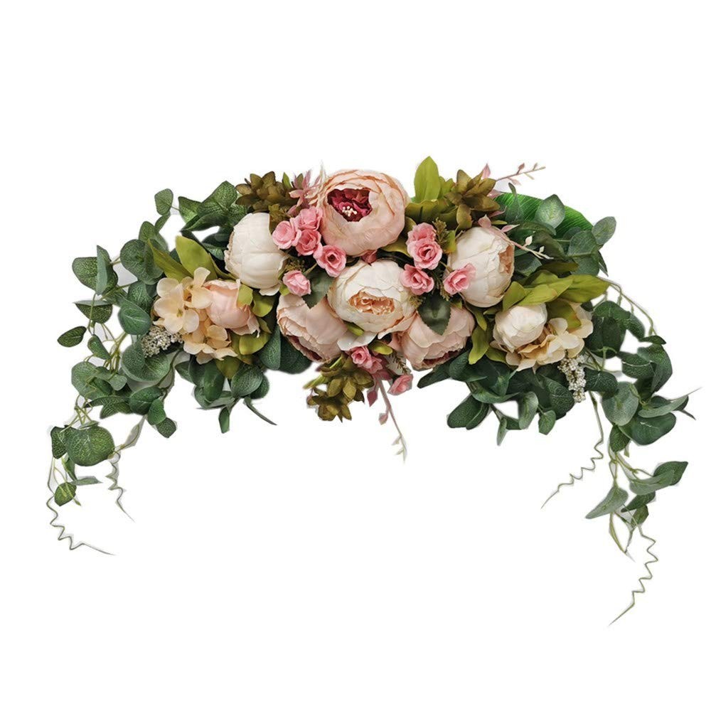 Wedding Arch Flowers 30 Inch Rustic Artificial Floral Swag Rose Peony Decor