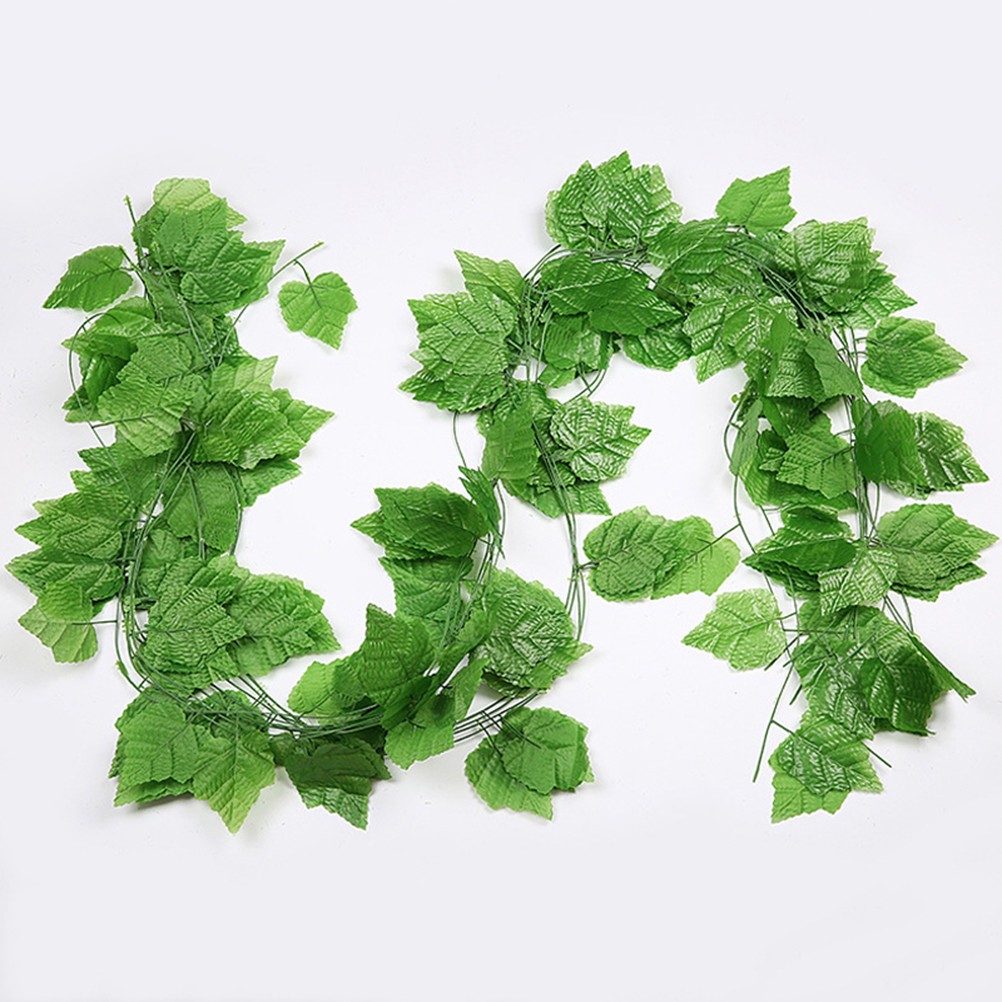 12Pcs Reusable Plastic Simulation Plants Faux Green Vine Ideal for Wedding Decor