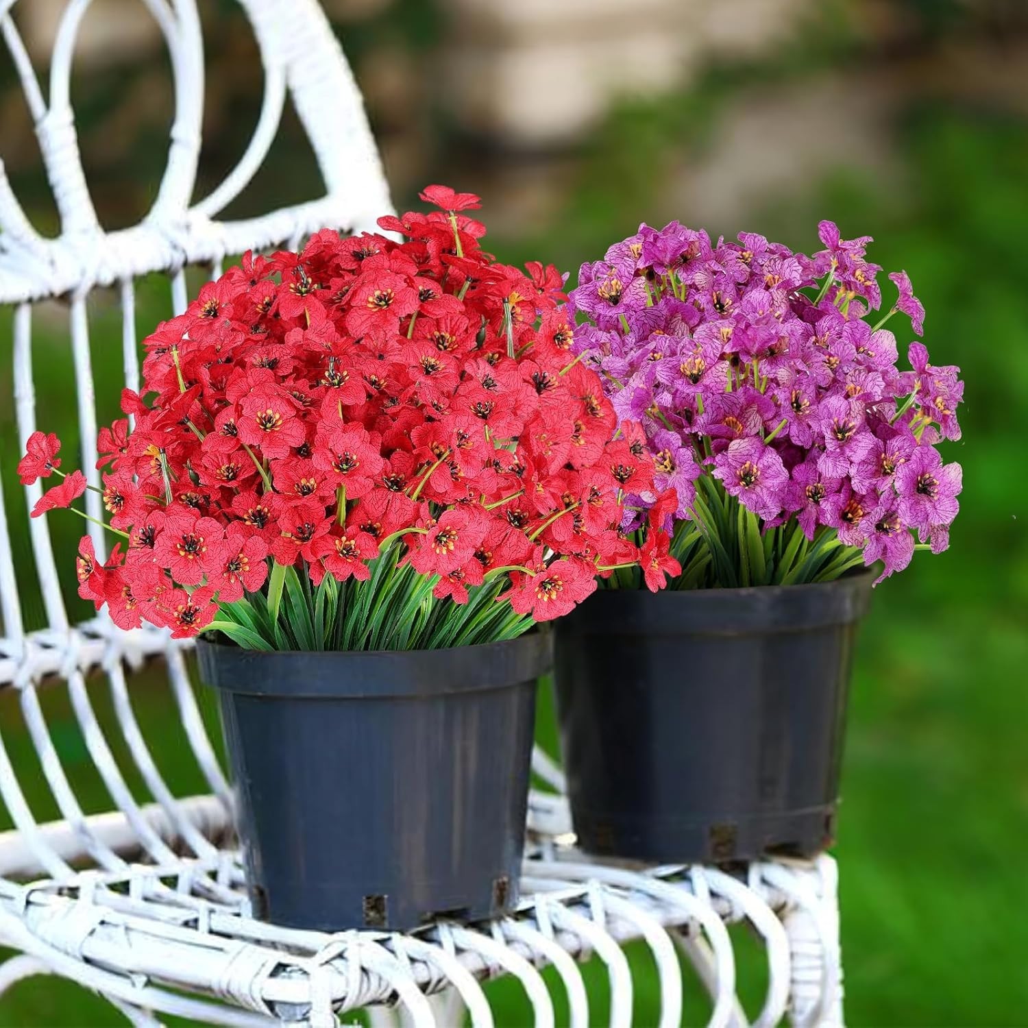 Complete 24 Bundle Set of Vibrant, Waterproof Artificial Flowers for All Seasons