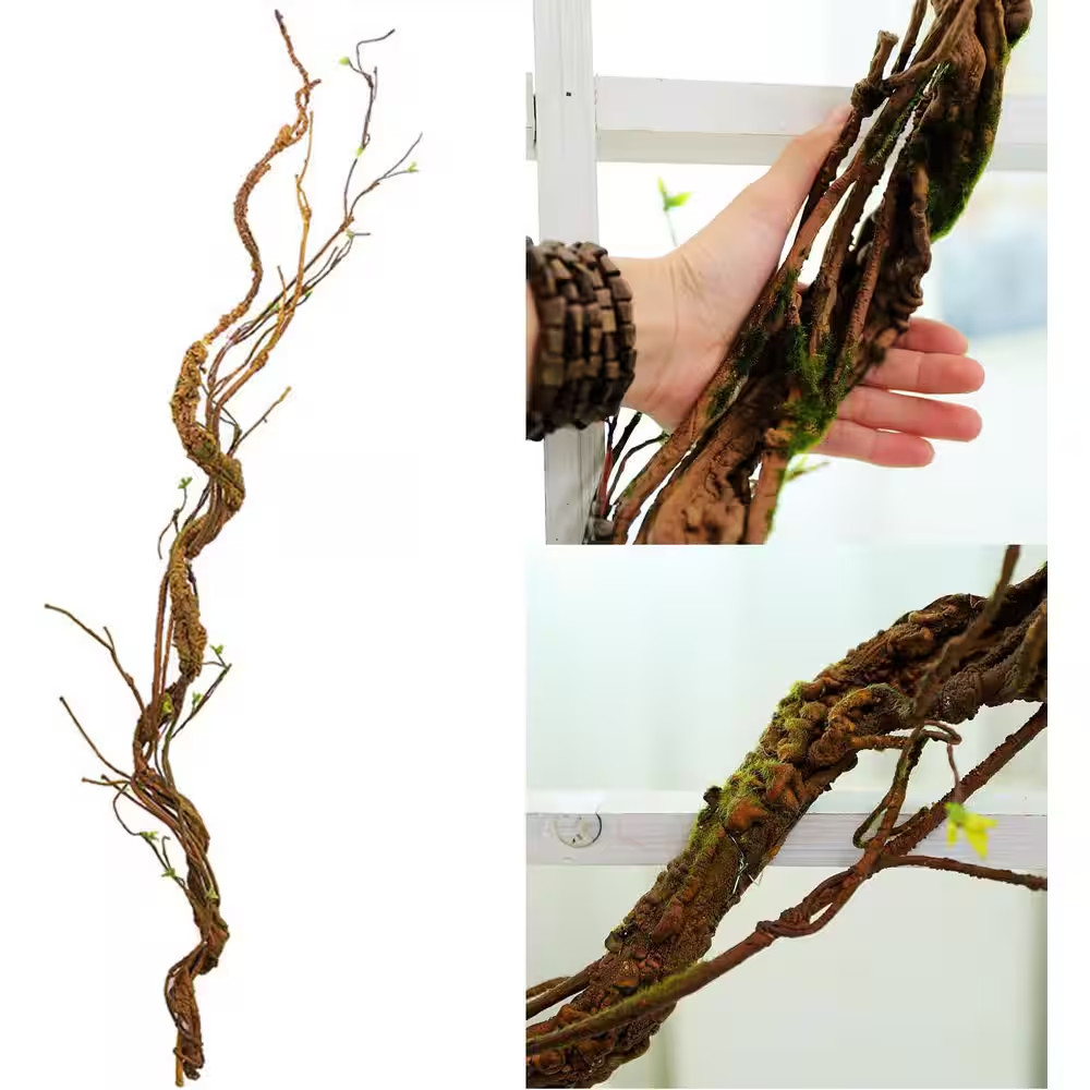 66.9 In. Brown Artificial Cherry Blossom Tree Trunk Twisted Cane Vine Foliage fo