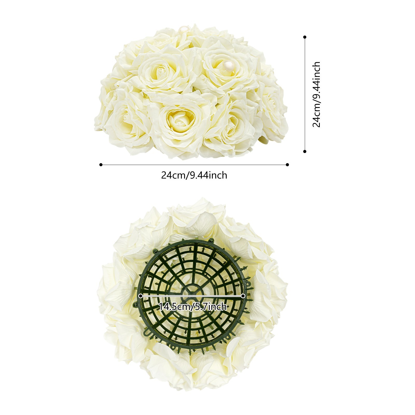 10 Pcs Handmade Bouquet Party Wedding Artificial Flower Balls Deco, Milky White