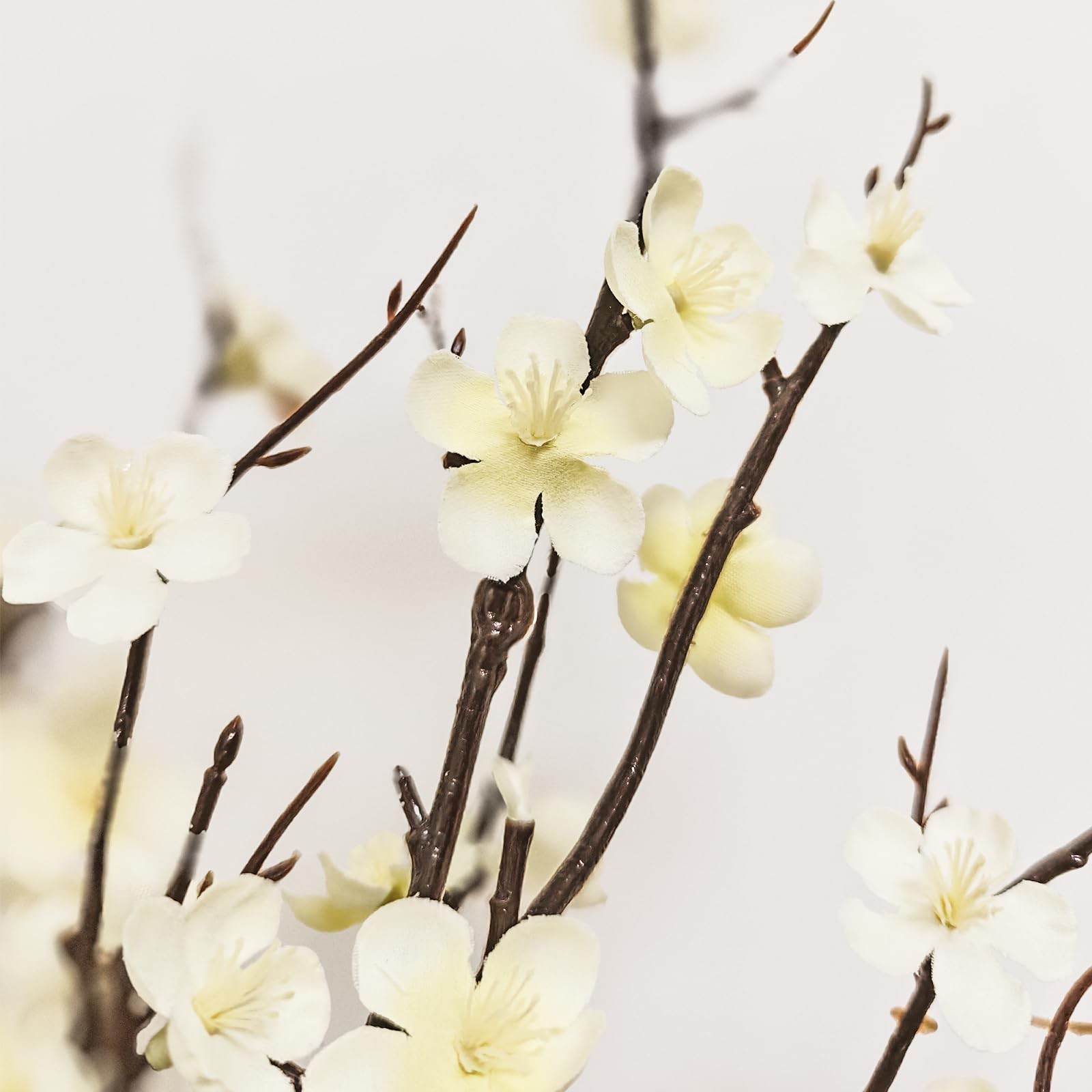 4 Cherry Blossom Branches 39 Inch White Silk Artificial Flowers Long Stem for Va