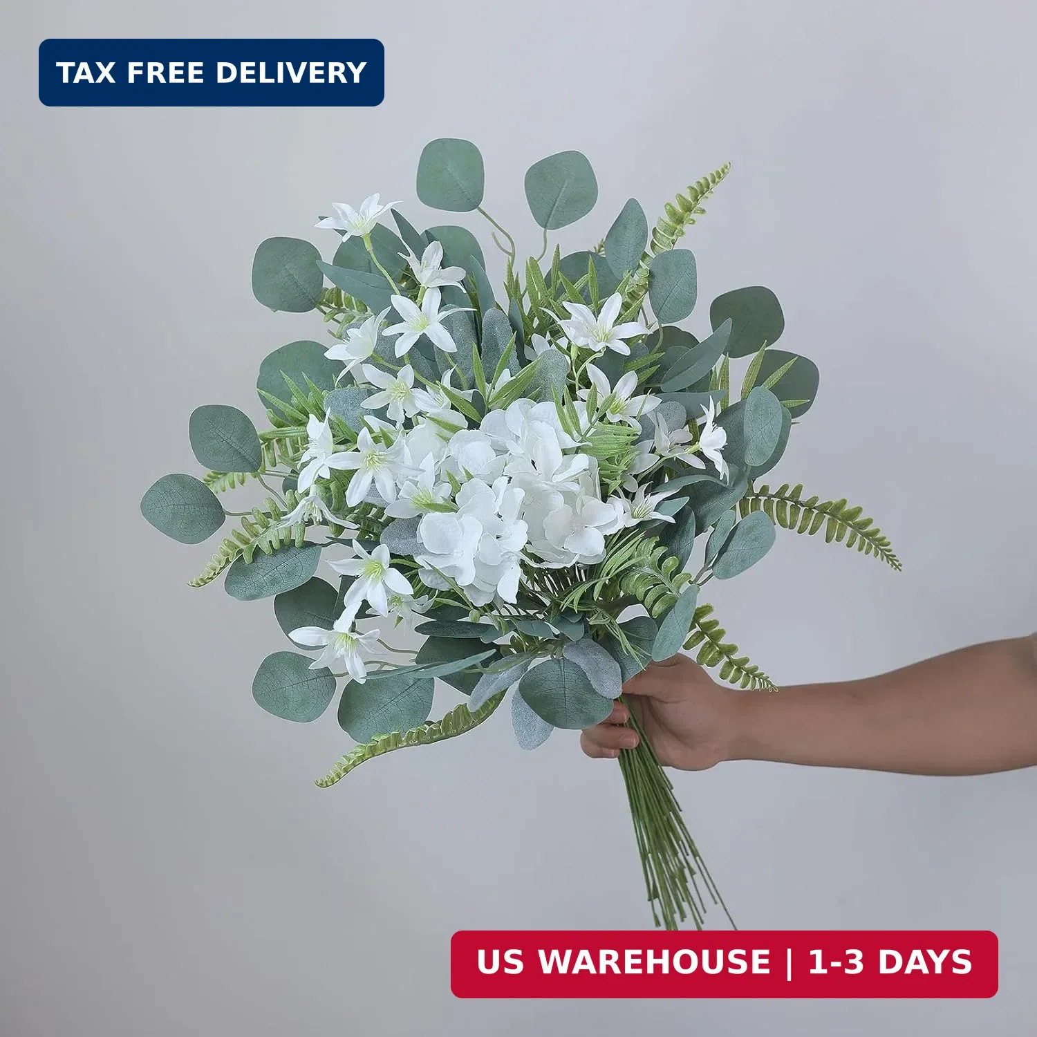 FOTEEWL 70 Pcs Artificial Greenery Stems Box Set,with 7 Kinds of Faux Plants and