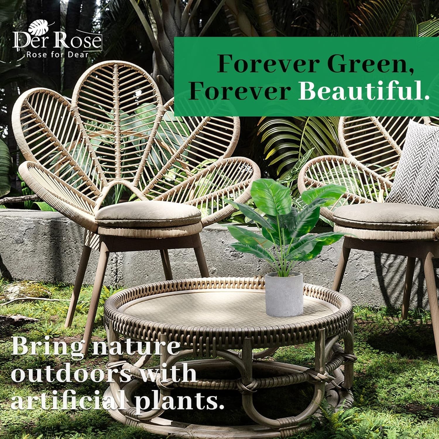 Elegant 2 Pack of Faux Tropical Plants – Perfect for Home or Office Styling