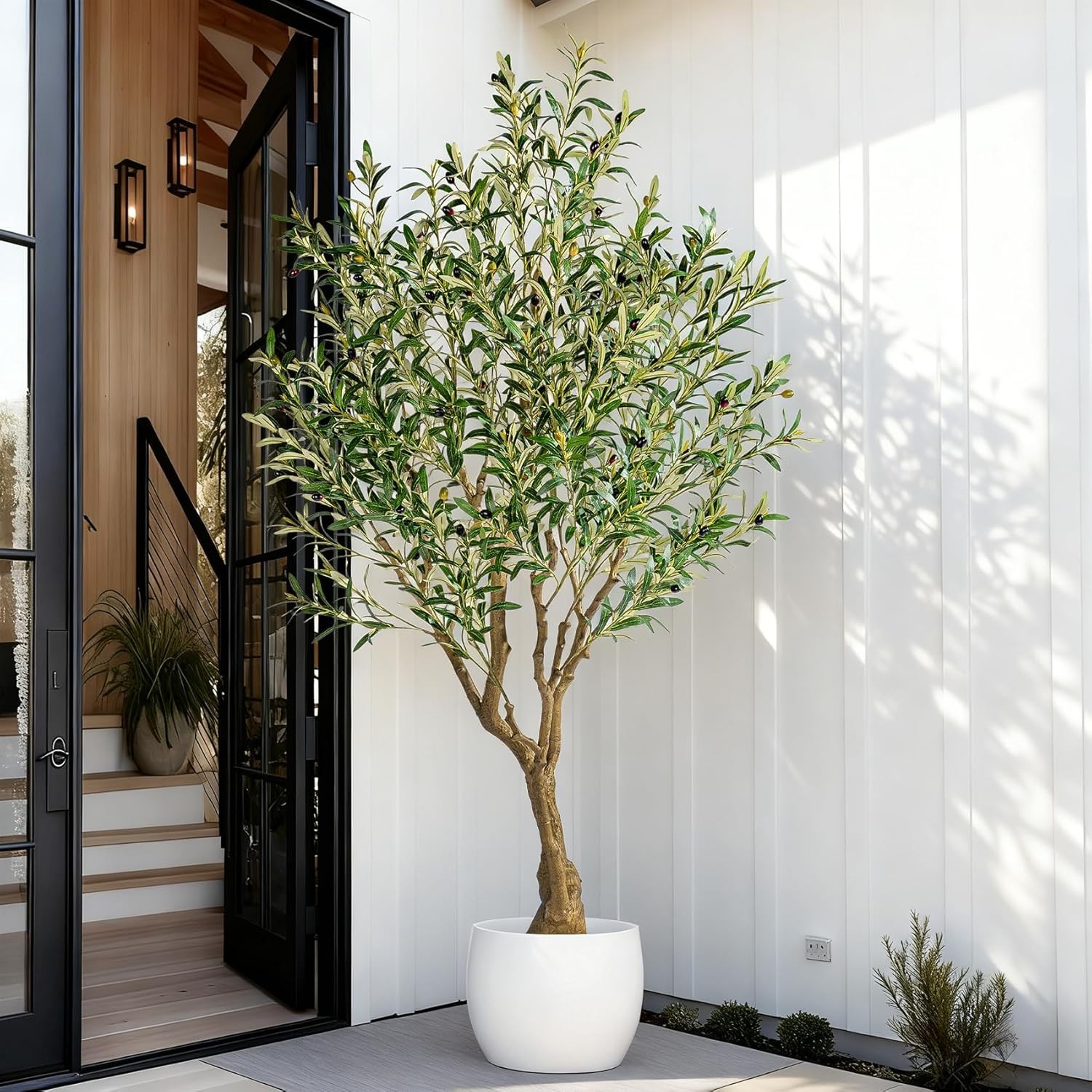 6ft Faux Olive Tree with Pot & Moss Artificial Olive Plant Fake Olive Tree