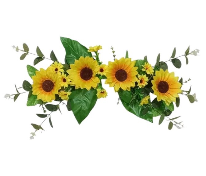 Sunflower 20″ (Display-Ready) Wall Door Window Arch Swag Silk Flower Decor B2265