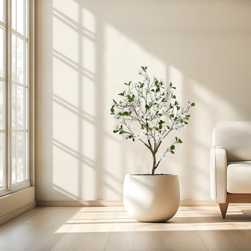 Artificial Dogwood Flower Tree Faux Blooming Dogwood Tree with Realistic 4ft