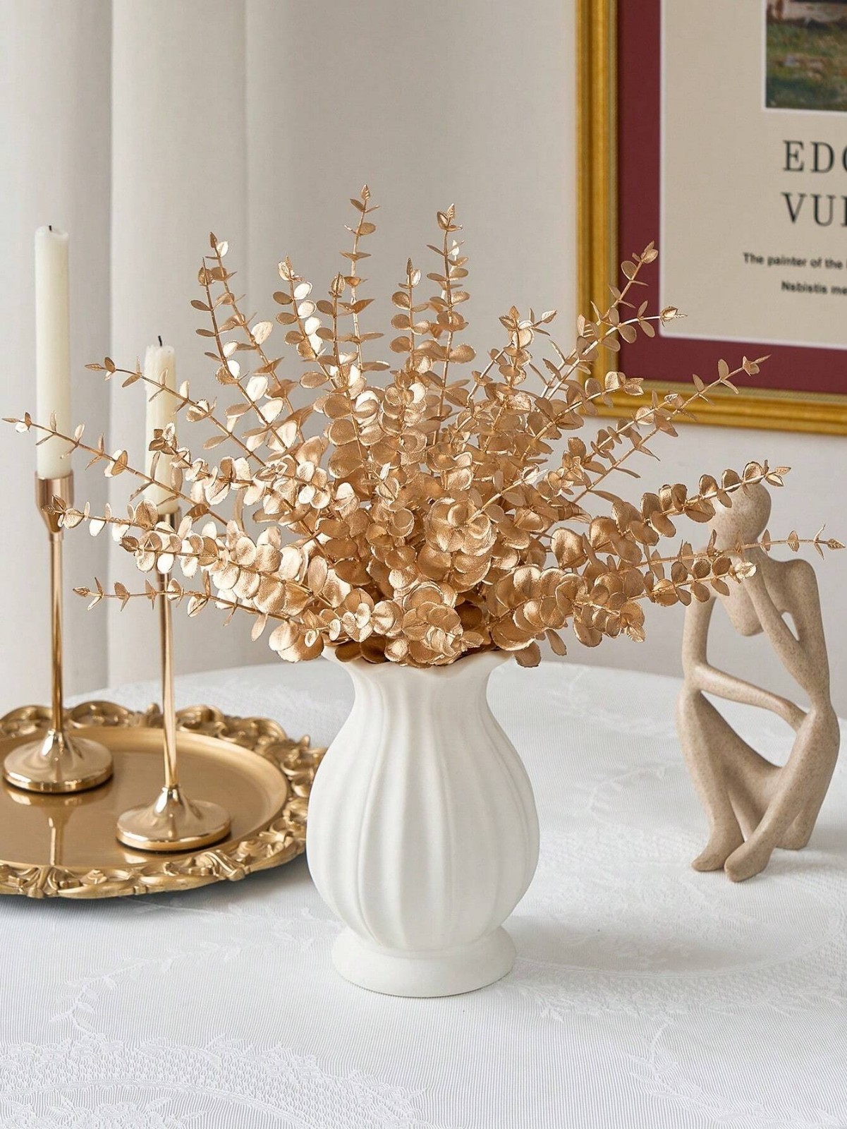 Artificial Eucalyptus Stems Faux Greenery Wedding Bouquet Home Decor Plant