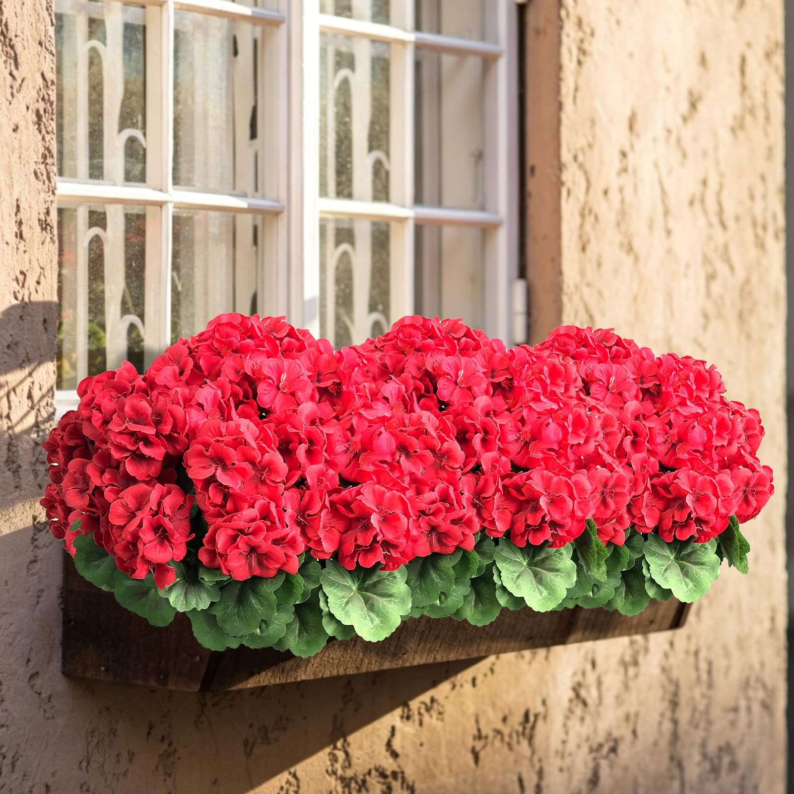 4 Bundles Artificial Geranium Flowers for Outdoors Silk Geranium Flowers Outd…