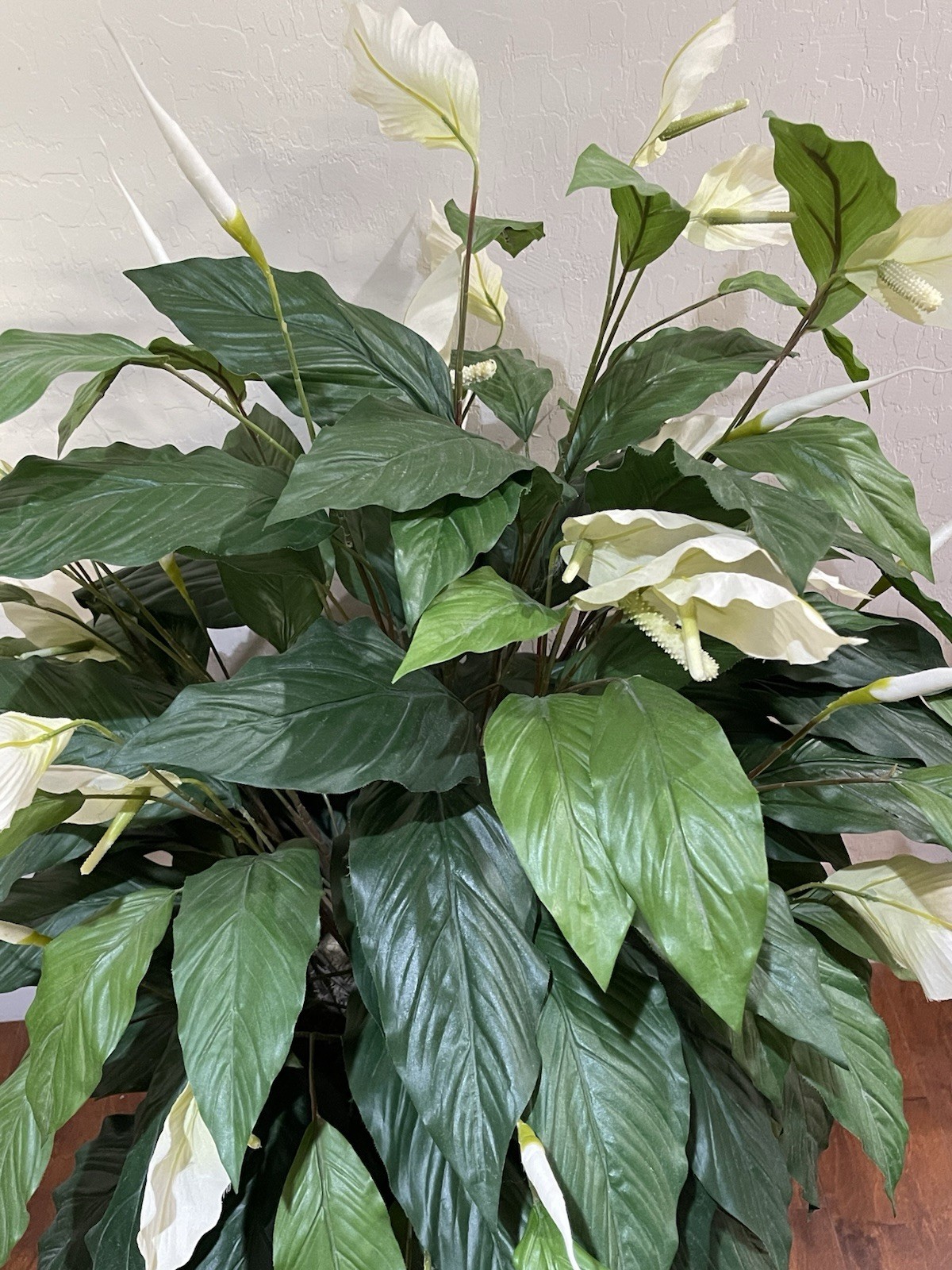 4 ft Artificial Silk Peace Lily Spathiphyllum Heavy 18″ Decorative Ceramic Pot