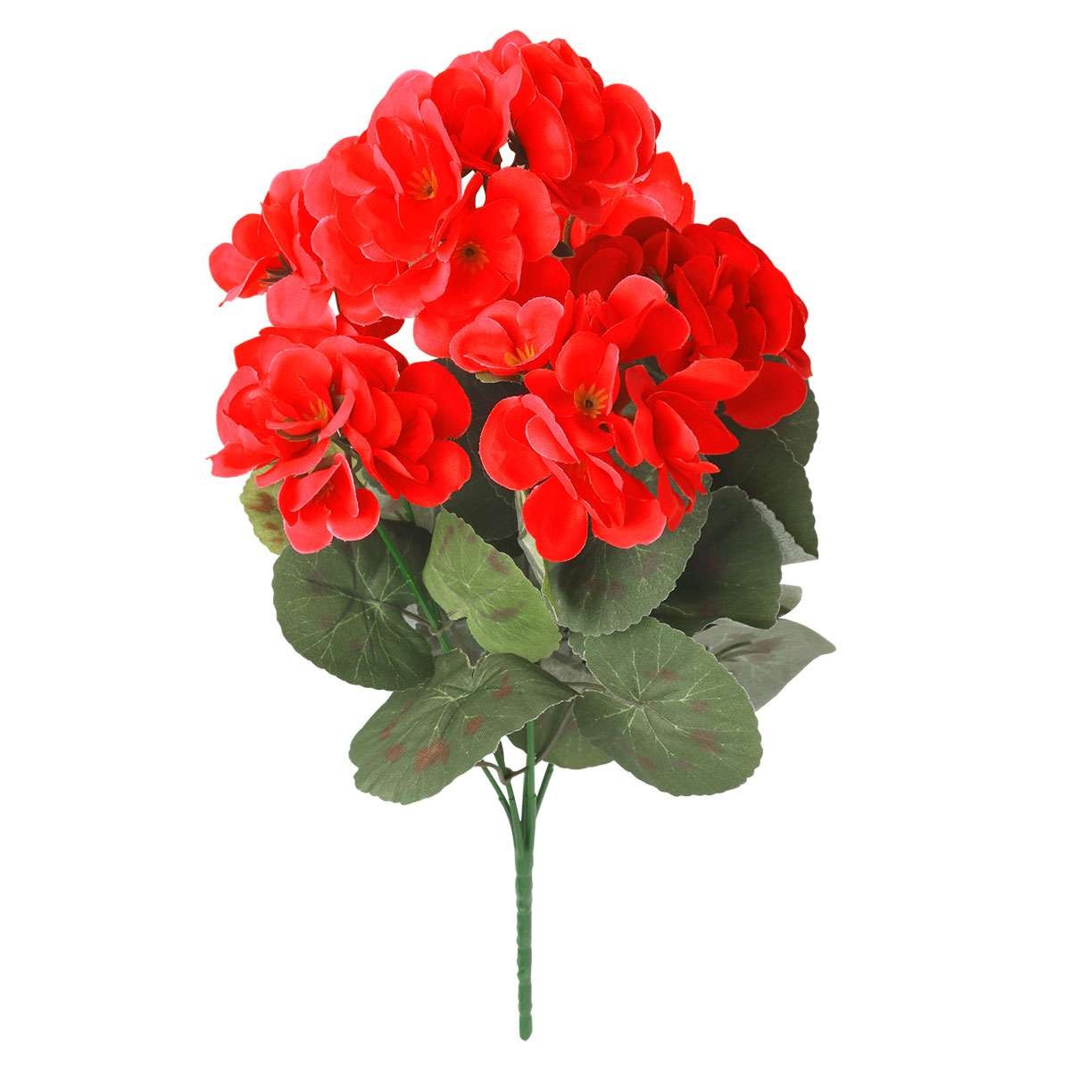 Lot Artificial Silk Flowers Red Geraniums Bush Plants Home Outdoor Garden Decor