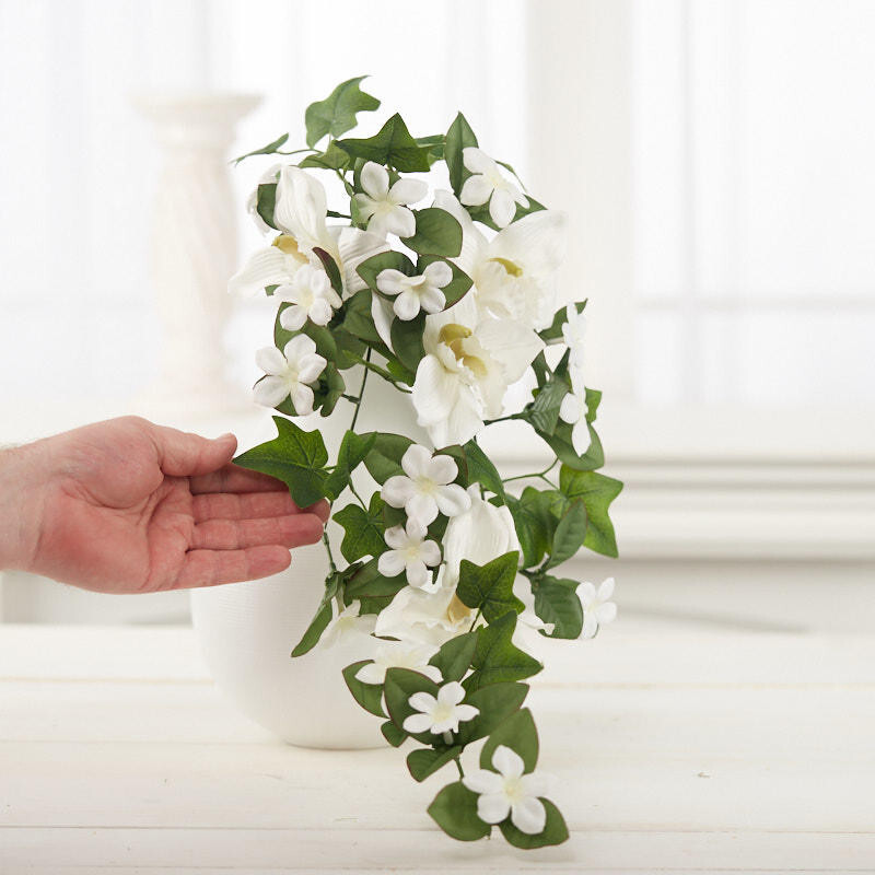 Artificial Cascading Cream Stephanotis 31″ Floral Stem