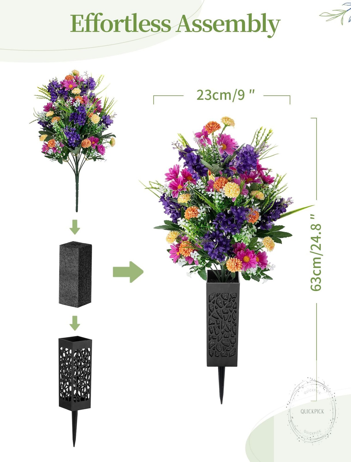 Artificial Cemetery Flowers for Grave: Memorial Day Flowers for Cemetery Outdoor