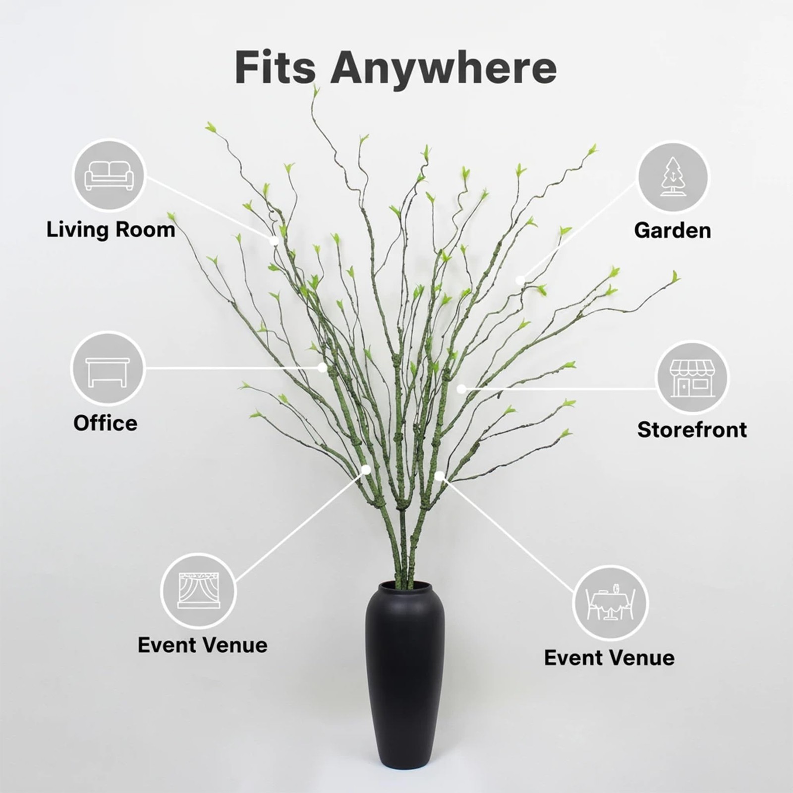 3pcs 49 inch Artificial Evergreen Vine Branches for Decoration Wall Tree Arti…