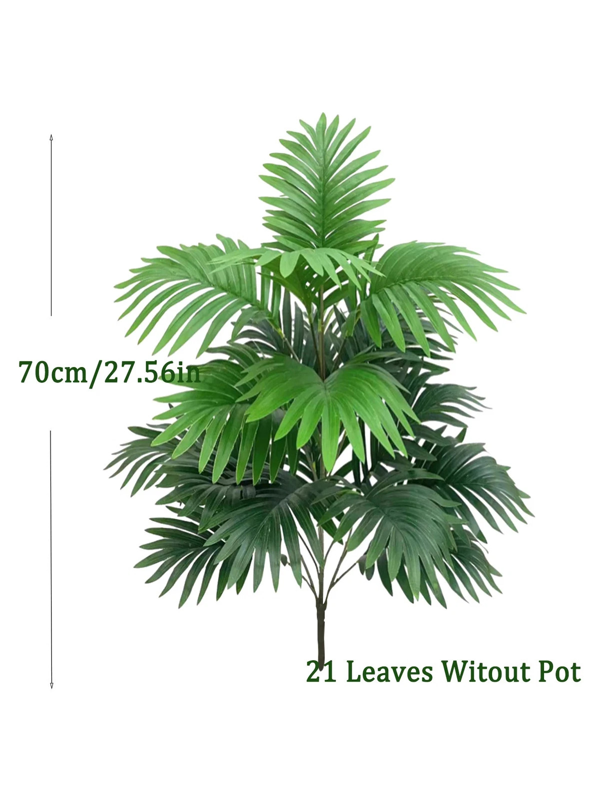 70-80cm Large Artificial Palm Tree Tropical Green Leaves Fake Plants Plastic…