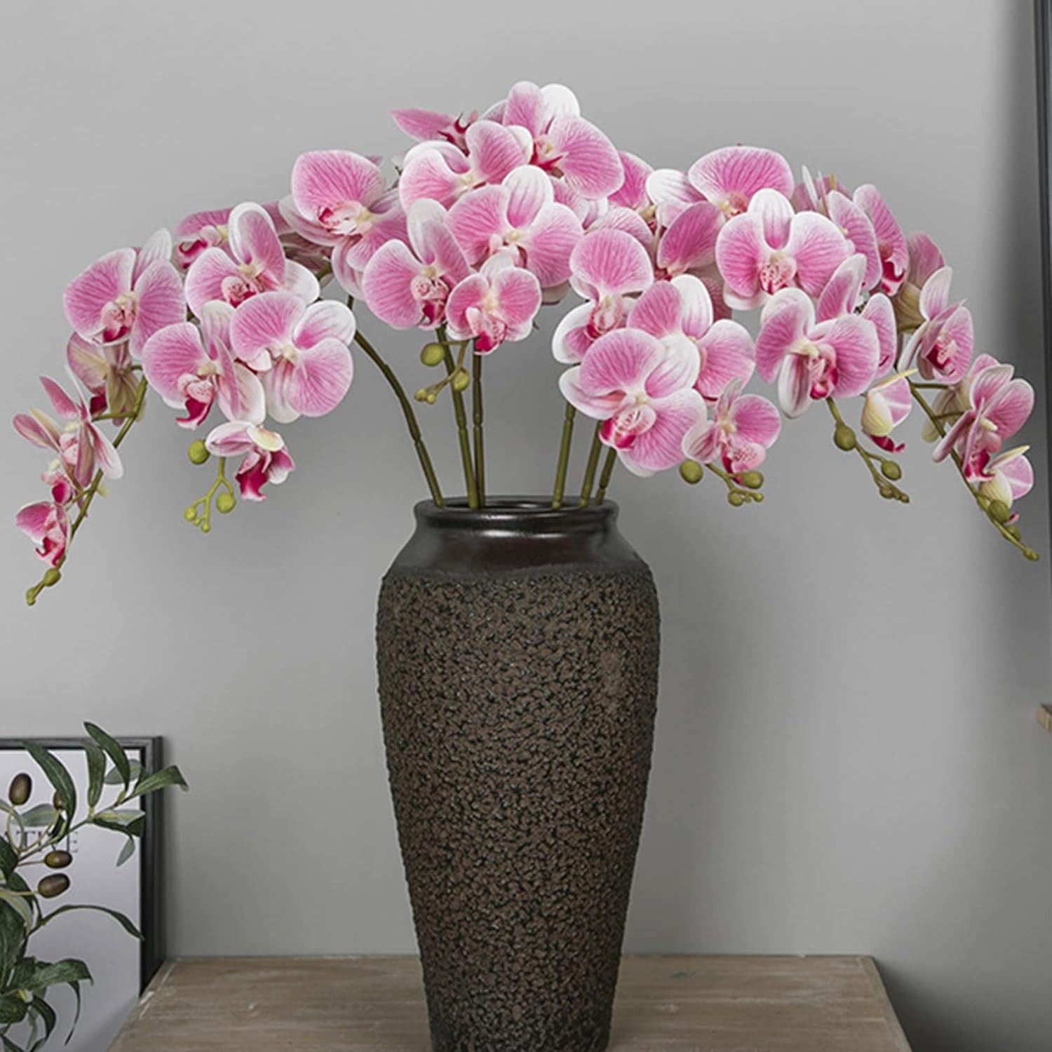 32 Inch Artificial Phalaenopsis Flowers 6 Pcs Artificial Orchid Flowers Stem Pla