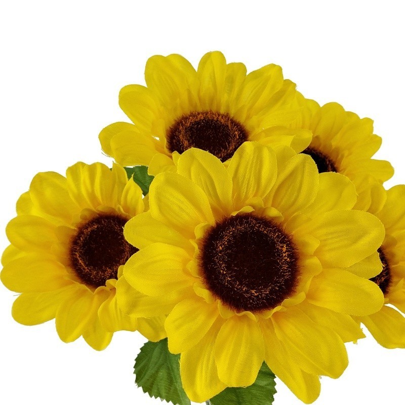 Artificial Sunflower Picks 4 Pack Indoor Floral Decor Centerpieces Arrangement